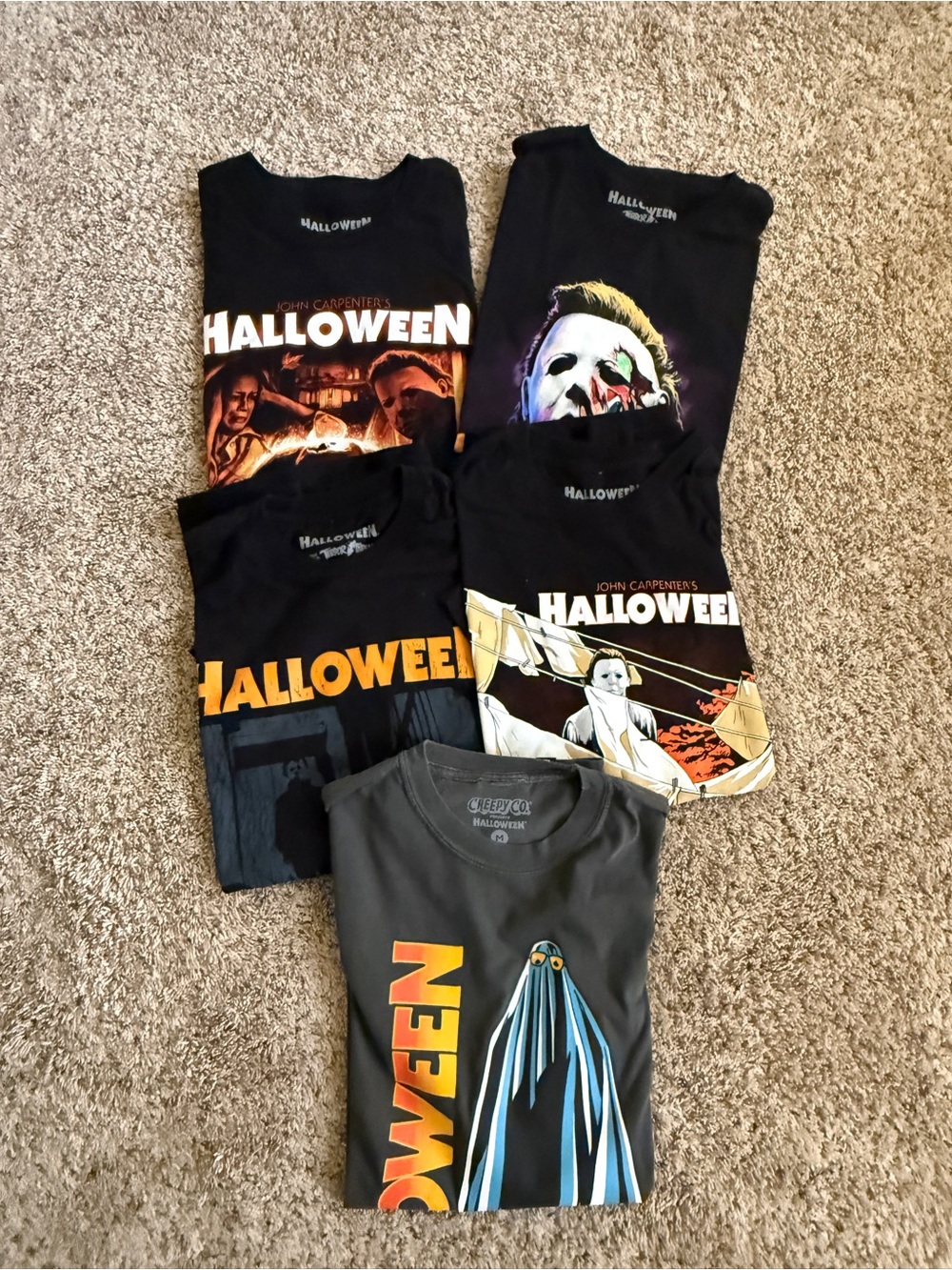 Terror Threads & Creepy Co Halloween T-shirt Lot (5) Medium Michael Myers